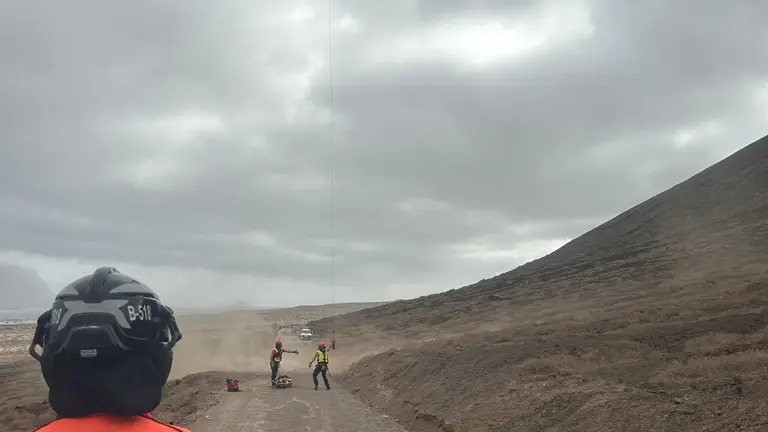 Helicóptero del GES, en La Graciosa.
