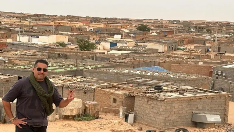 Yoné Caraballo en el campo de refugiados de Tinfud