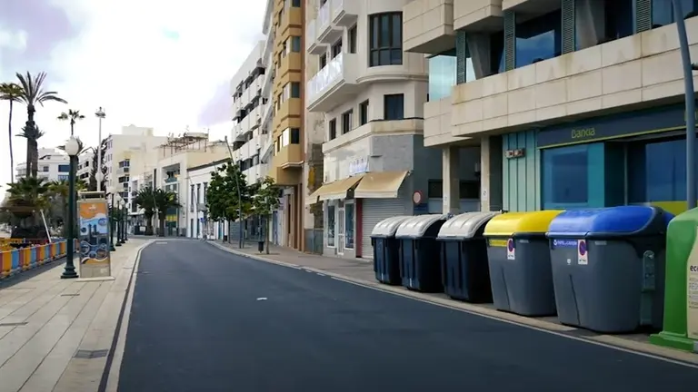 Las calles de Arrecife durante el estado de alarma