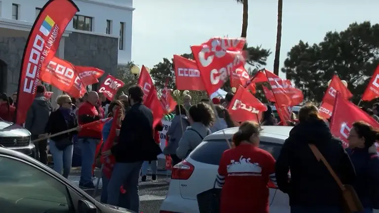 Manifestación de CCOO en Hospiten Lanzarote