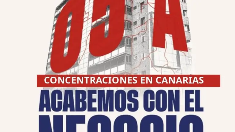 Cartel de la manifestación por una vivienda digna en Lanzarote