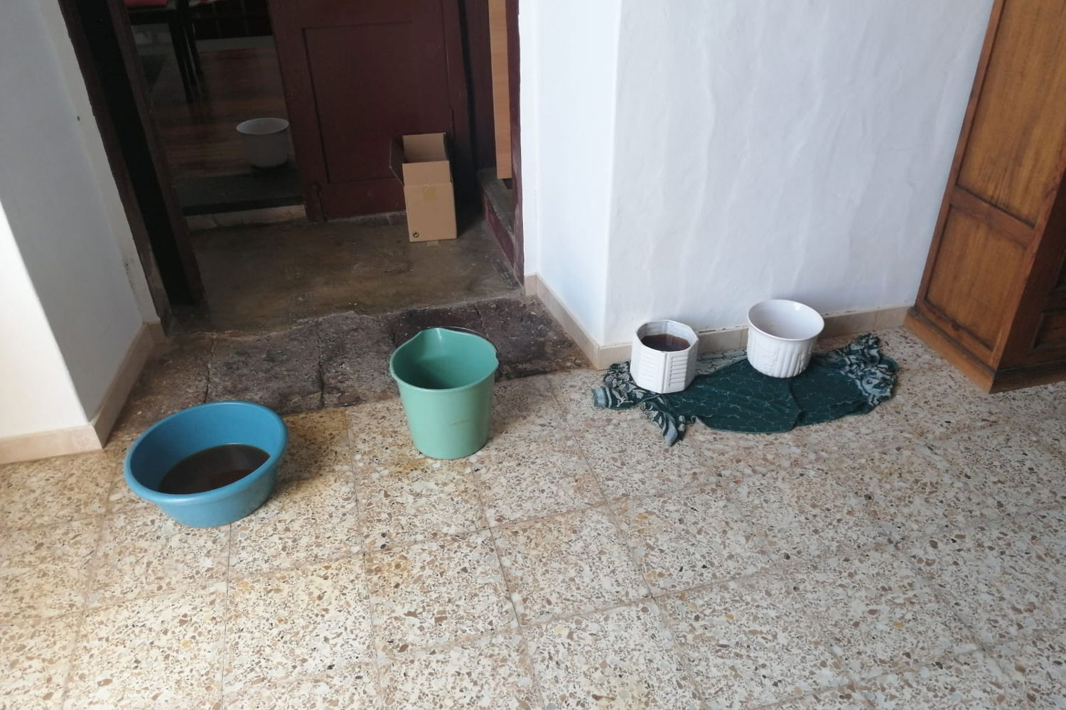 Estado de la iglesia de Guatiza tras las lluvias