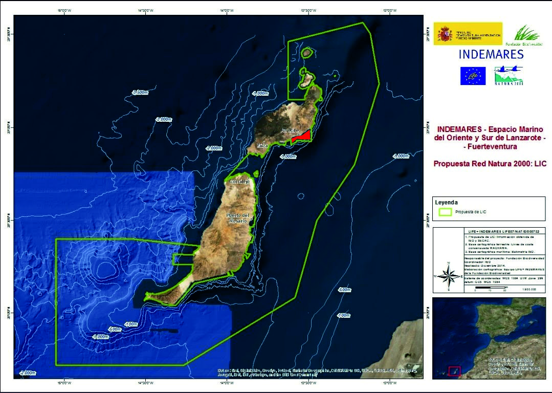 Mapa de Lanzarote con propuesta de ampliación de LIC.