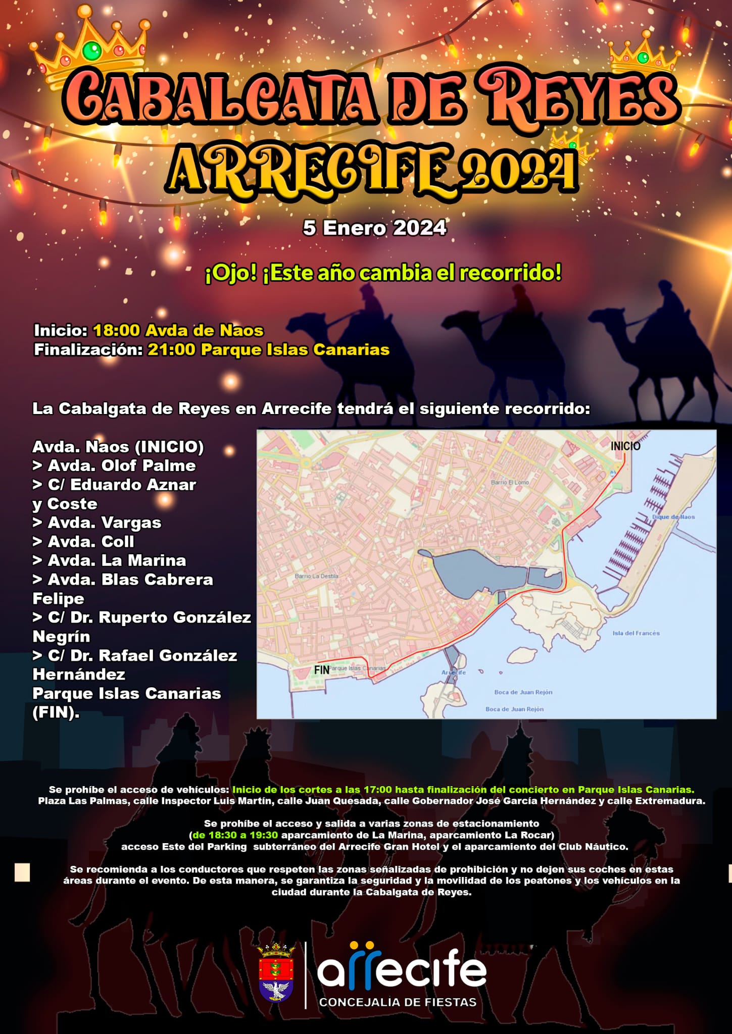 Recorrido Cabalga de carnaval.