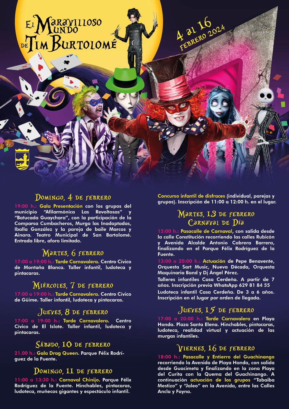 Programa Carnaval San Bartolomé 2024.