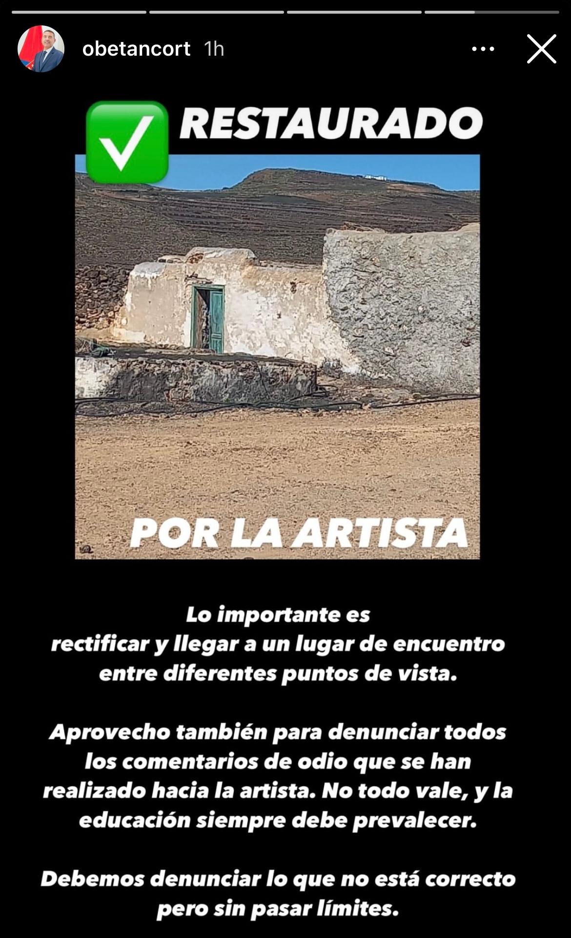 Publicación de Oswaldo en Instagram.