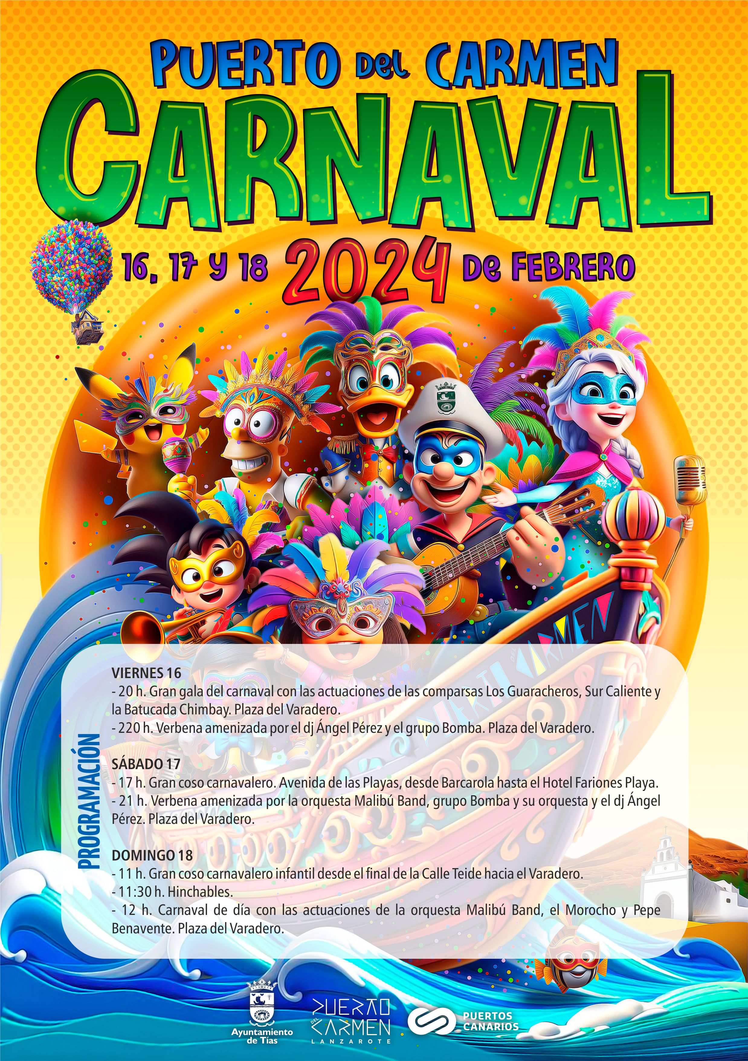 Programación del Carnaval Puerto del Carmen 2024.