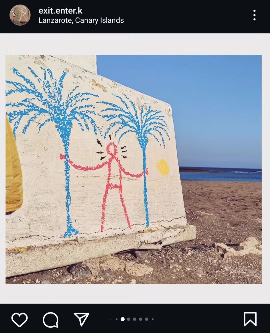 Dibujo en una pared de Lanzarote.