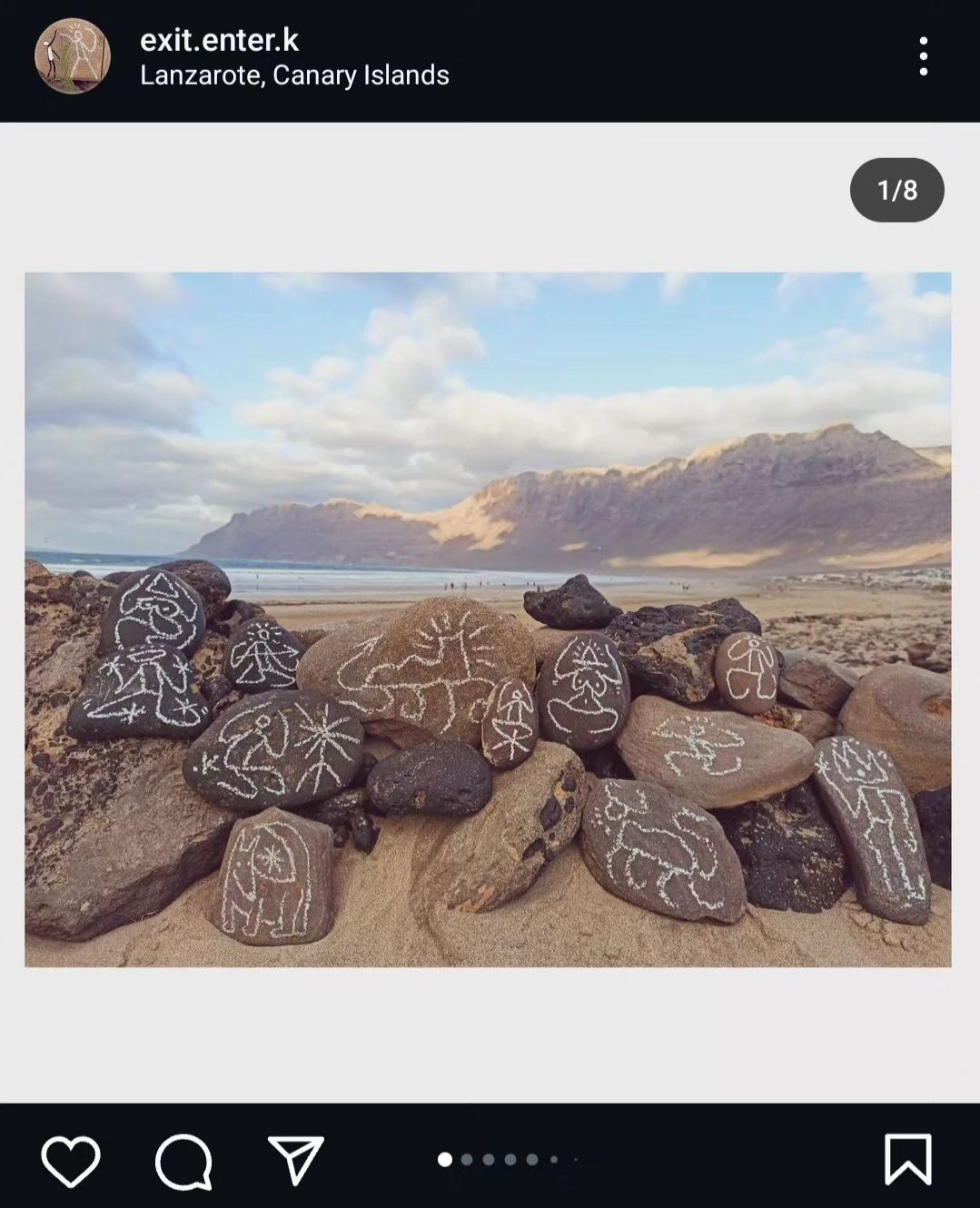 Dibujos en callaos de Famara.