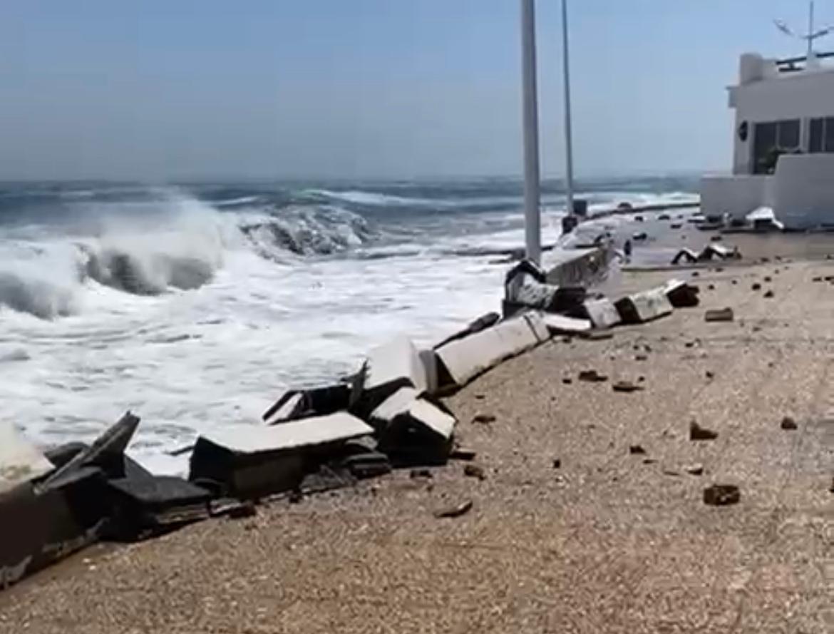 Fuerte oleaje.