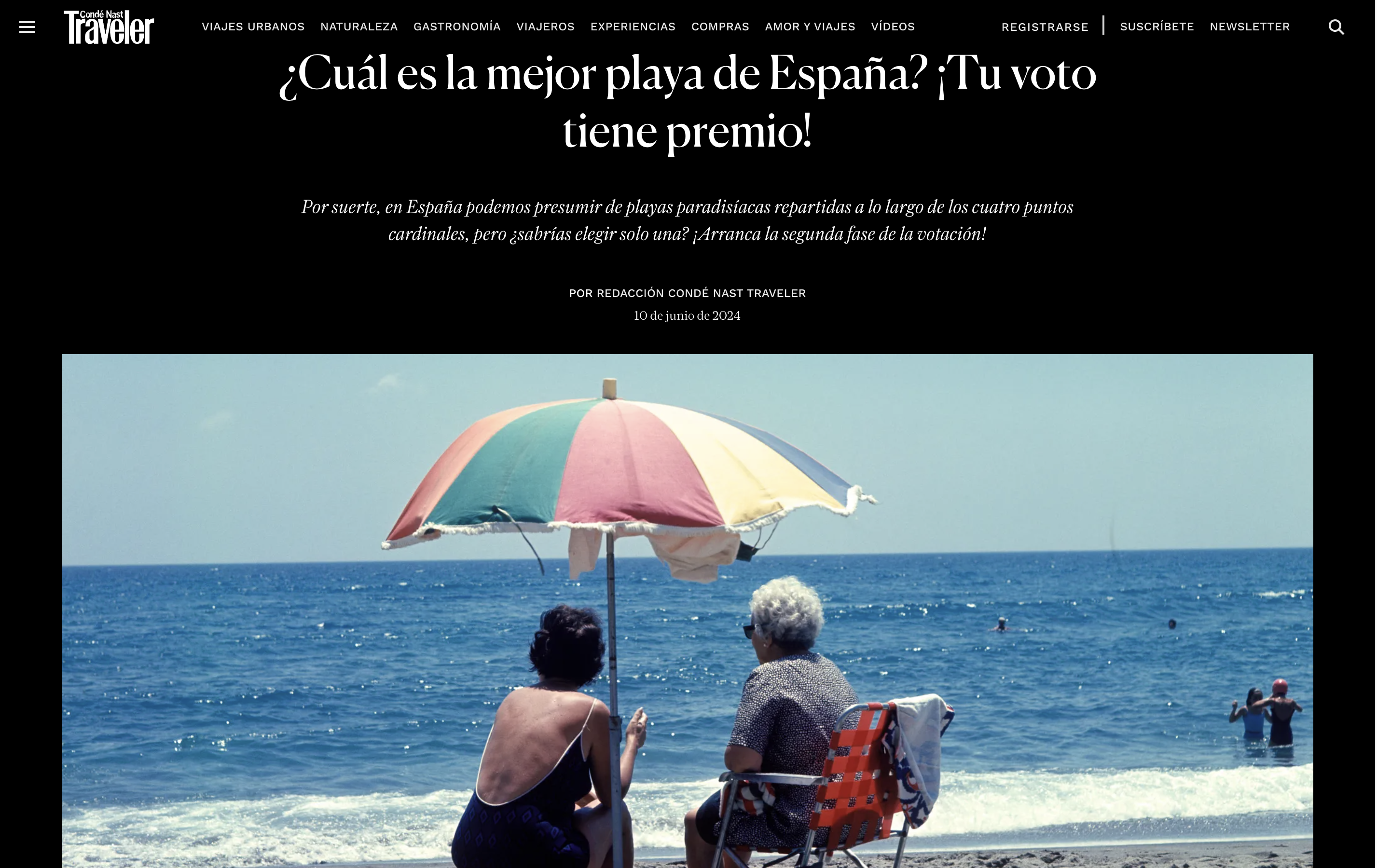 Captura de la página web del sorteo 'mejor playa de España 2024'.