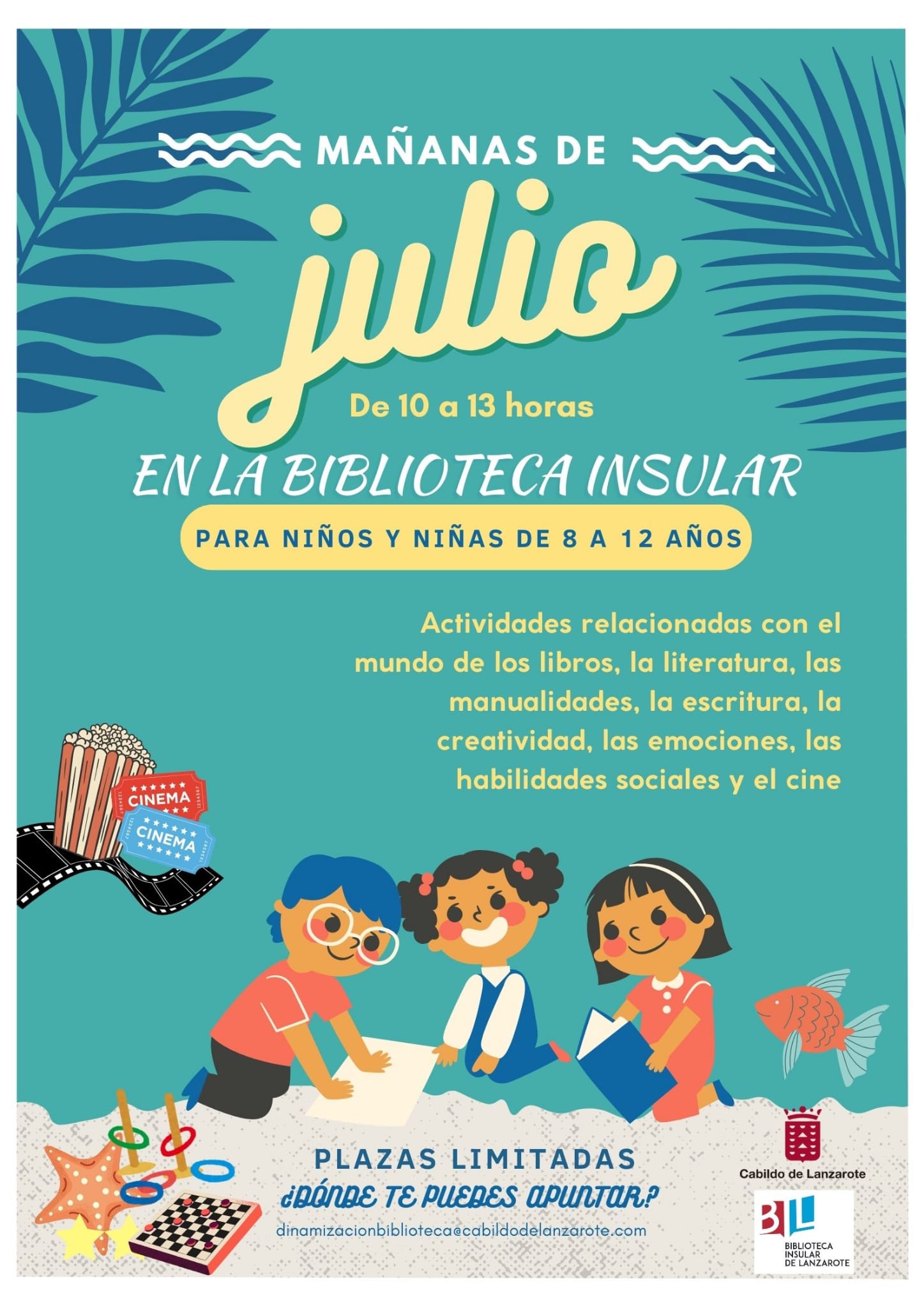Cartel talleres julio Lanzarote.