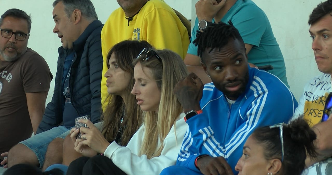 Sara Carbonero y Javier Ángel Balboa, en el Agapito Reyes Viera.