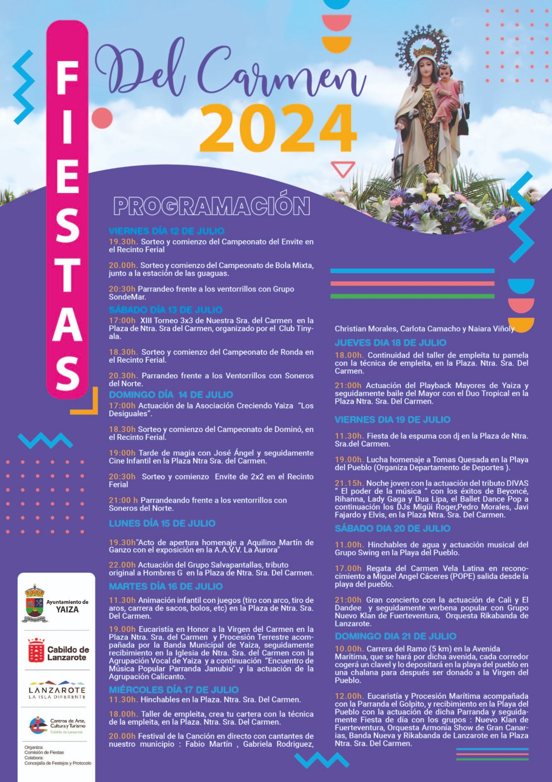 Cartel Fiestas de Playa Blanca 2024.