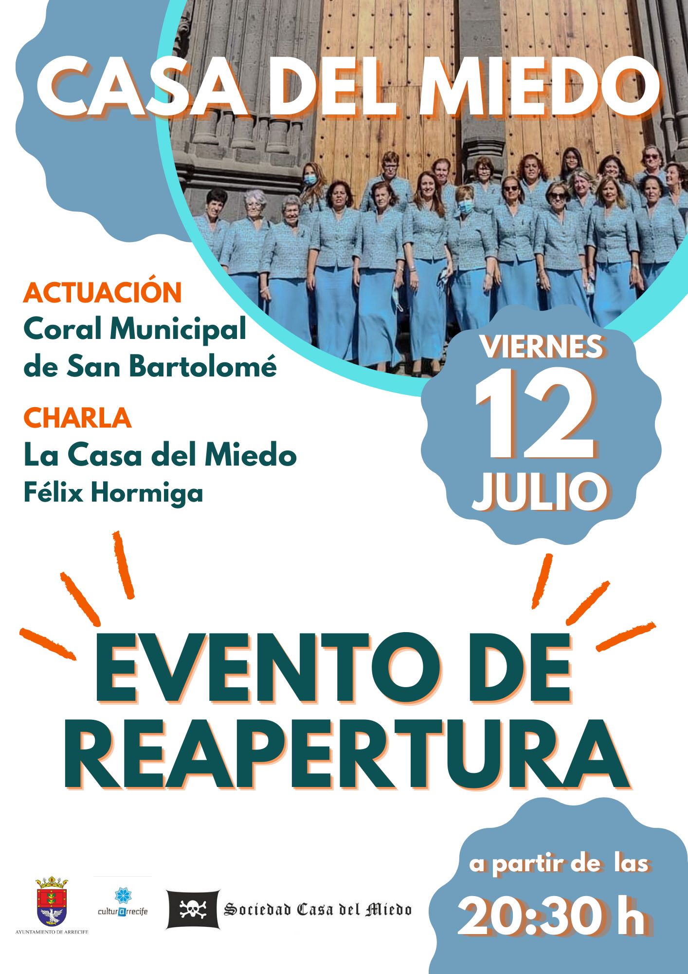 Cartel actividades reapertura de la Casa del Miedo.
