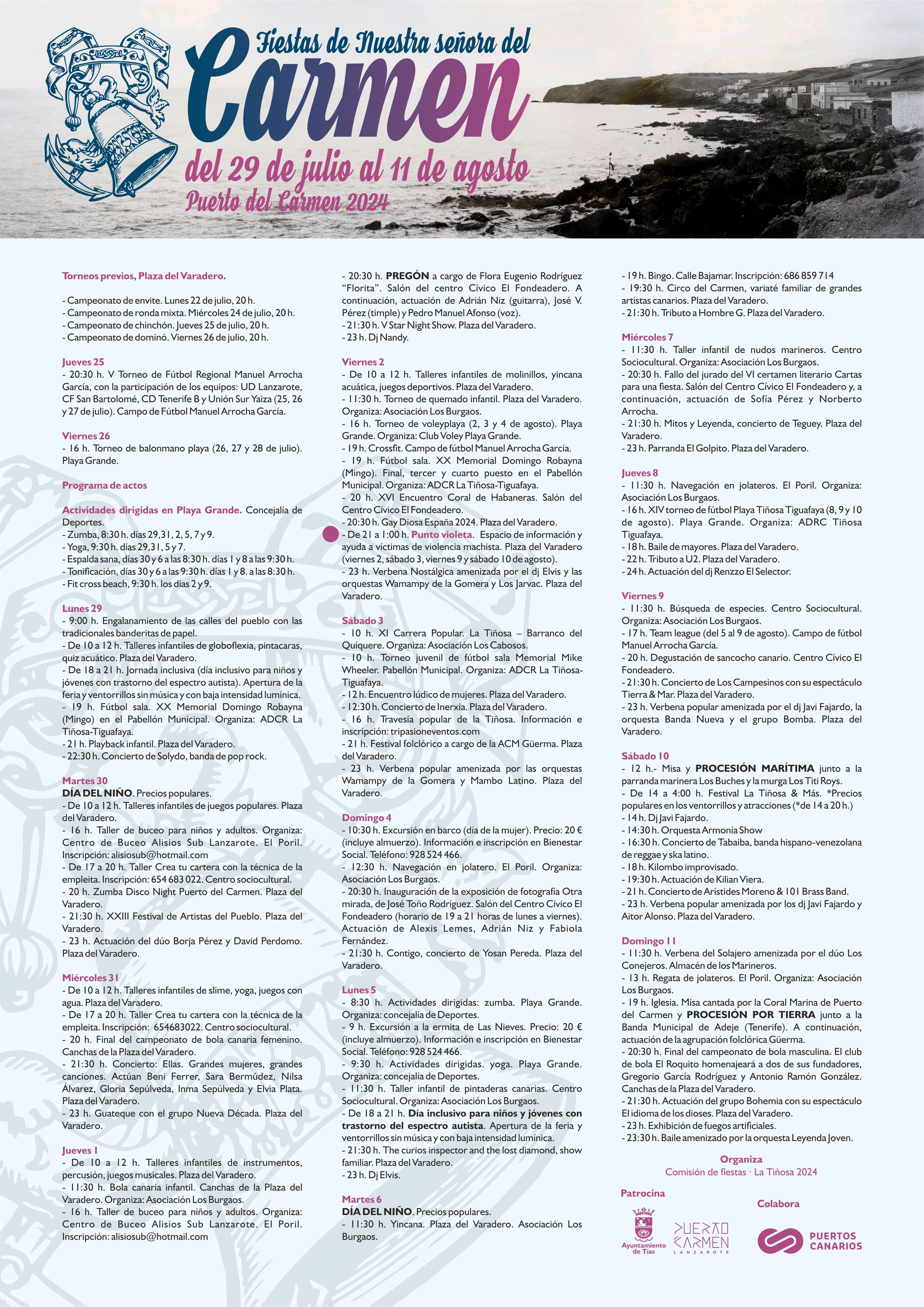 Programa de las Fiestas del Carmen 2024.