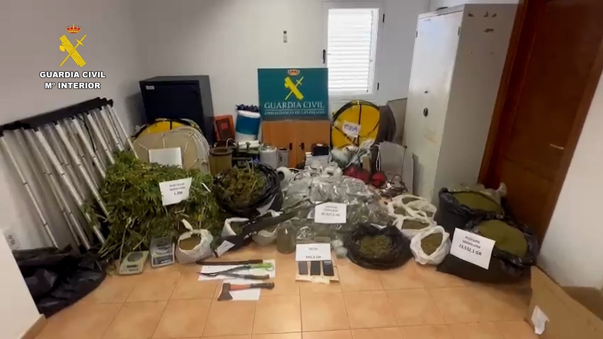 La marihuana incautada por la Guardia Civil en Lanzarote