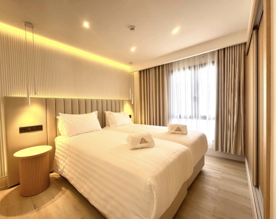 Una de las habitaciones del hotel